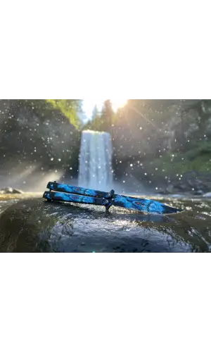 AlsepeteAvm Mavi Kurt Baskılı Tanto Kamp Çakısı