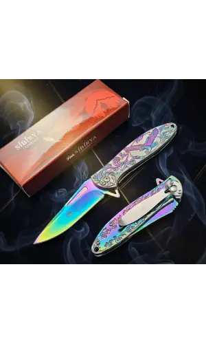 AlsepeteAvm S-2053X Gökkuşağı Kartal Desenli Kamp Çakısı