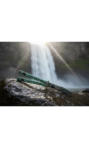 AlsepeteAvm Yeşil Ağ Baskı İşlemeli Tanto Kamp Çakısı