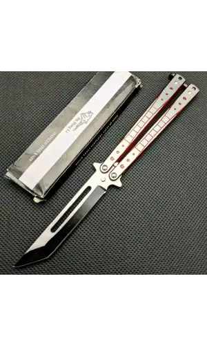 AlsepeteAvm Tanto Kırmızı Desenli Tek Kelebek Kamp Çakısı