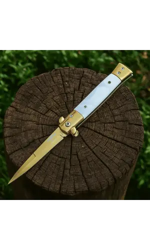 AlsepeteAvm Y008G Gold Sedef Kabze Survival Auto Kamp Çakısı
