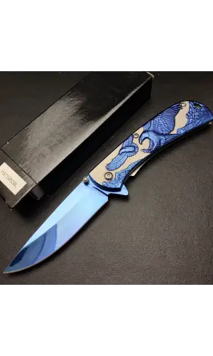 AlsepeteAvm YST5952BL Kartal Motifli Mavi Kamp Çakısı