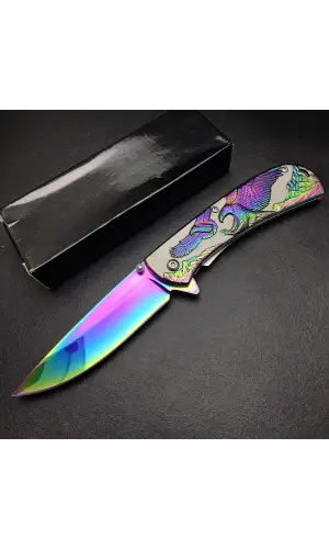 AlsepeteAvm YST5952RB Kartal Motifli Gökkuşağı Kamp Çakısı