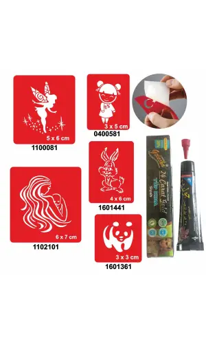 Anne Şefkati Desenleri Hint Kınası ile Geçici Dövme Yapma Seti