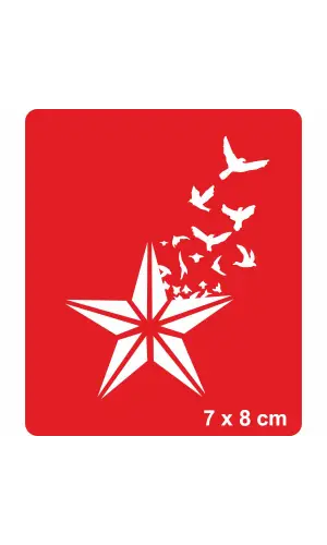 Asi Yıldız Tattoo Geçici Dövme Şablonları Kına Kalıpları
