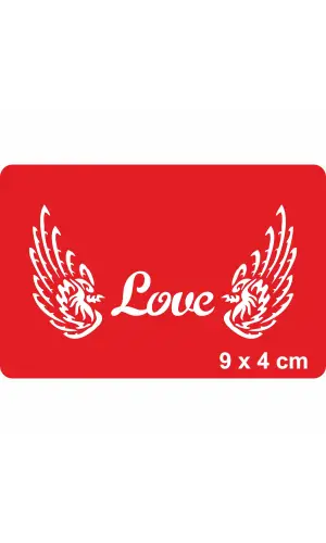 Aşkın Kanatları Var! Tattoo Geçici Dövme Şablonları Kına Kalıpları