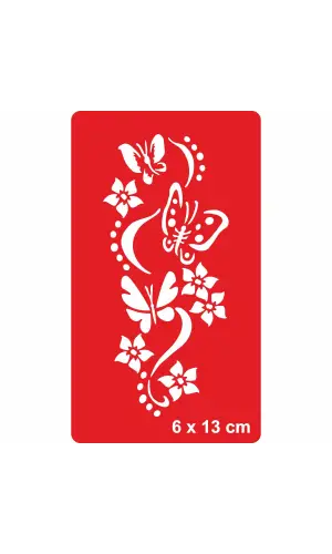 Bahar Şarkısı Kelebekler Tattoo Geçici Dövme Şablonları Kına Kalıpları