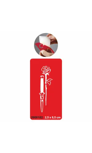 Bıçak Ve Gül  Tattoo Geçici Dövme Şablonları Kına Kalıpları