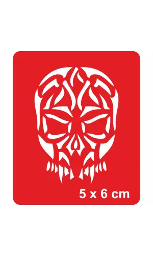 Biyonik Kuru Kafa Tattoo Geçici Dövme Şablonları Kına Kalıpları