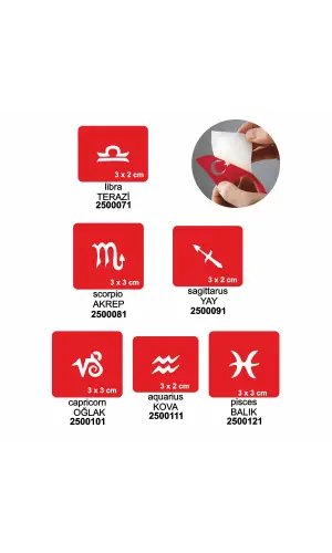 Burçlar-2 5li Set Geçici Dövme Kına Şablonu
