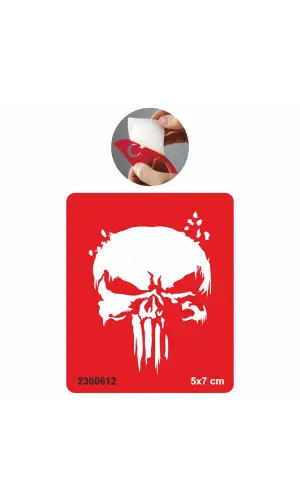 Cesur Kurukafa Tattoo Geçici Dövme Şablonları Kına Kalıpları