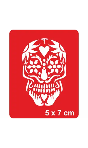 Çiçek Bahçesinde İskelet Tattoo Geçici Dövme Şablonları Kına Kalıpları