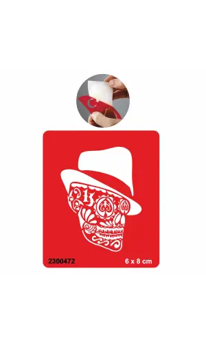 Çiçekli Kafatası Kuru Kafa Tattoo Geçici Dövme Şablonları Kına Kalıpları