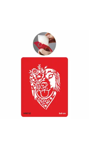 Çiçekli Köpek Tattoo Geçici Dövme Şablonları Kına Kalıpları