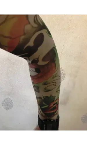 Çift Kol Giyilebilir Dövme Ateş Tribal Desenler Tattoo Sleeve