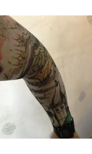Çift Kol Giyilebilir Dövme Manzara Desenler Tattoo Sleeve