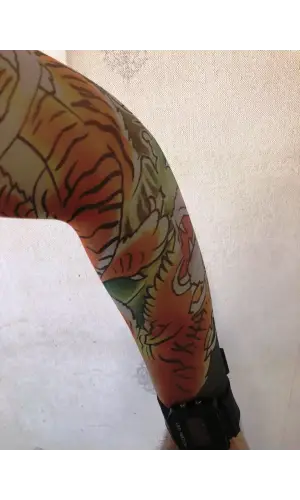 Çift Kol Giyilebilir Dövme Panter Desenler Tattoo Sleeve