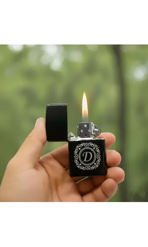 D Harfli Kişiye Özel Harf Baskılı Benzinli Çakmak