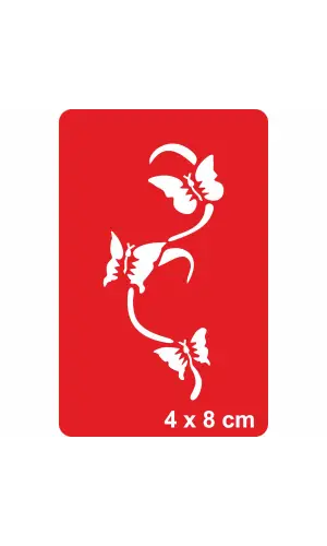 Dallarda Kelebekler Tattoo Geçici Dövme Şablonları Kına Kalıpları