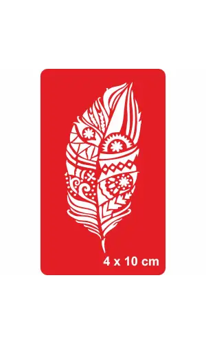 Desenli Kuş Tüyü 251 Tattoo Geçici Dövme Şablonları Kına Kalıpları