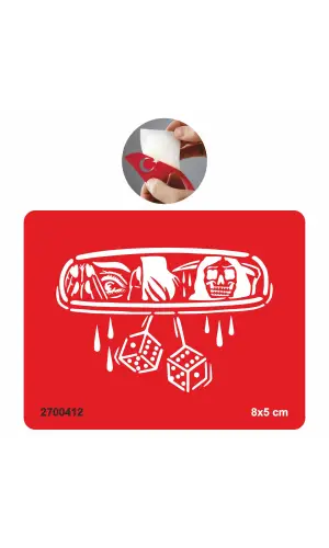 Dikiz Aynası Azrail Zar  Tattoo Geçici Dövme Şablonları Kına Kalıpları