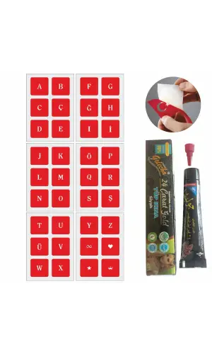 Düz Yazı Harfler Hint Kınası ile Geçici Dövme Yapma Seti