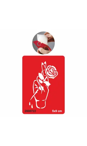 El Parmak Gül  Tattoo Geçici Dövme Şablonları Kına Kalıpları