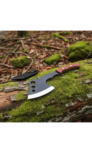 El Yapımı Yerli Üretim Deri Kılıflı Kamp Baltası