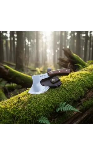 El Yapımı Yerli Üretim Deri Kılıflı Outdoor Kamp Baltası