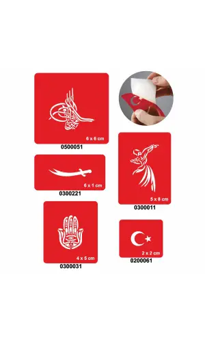 Evrensel Motifler 5li Set Geçici Dövme Kına Şablonu