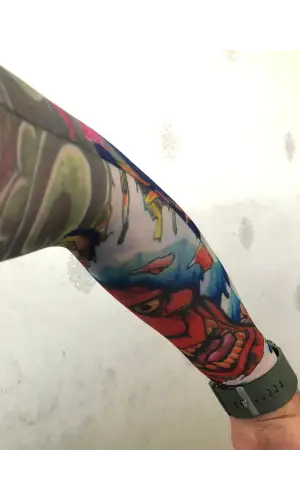 Giyilebilir Çorap Dövme Joker Dövmesi Çift Kol