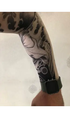 Giyilebilir Çorap Dövme Zar Dövmesi Çift Kol