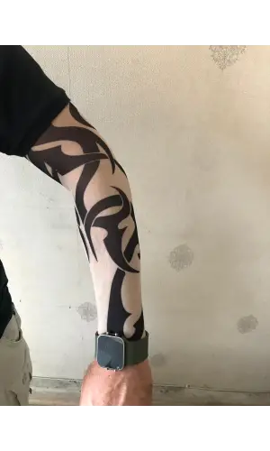 Giyilebilir Dövme Tribal Dövme Çift Kol