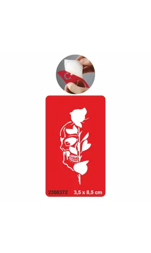 Gizemli Ölüm Kuru Kafa Gül Tattoo Geçici Dövme Şablonları Kına Kalıpları