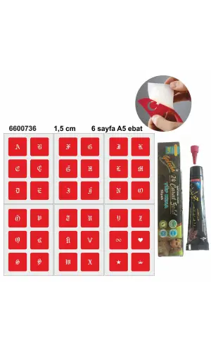 Gotik Sanatsal Harfler Hint Kınası ile Geçici Dövme Yapma Seti