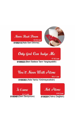 Güçlü Sloganlar 5li Set Geçici Dövme Kına Şablonu