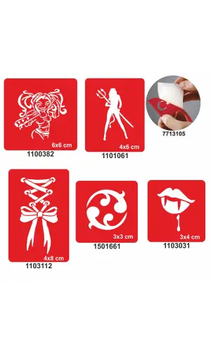 Güçlü Yaradılış 5 li Set Geçici Dövme Kına Şablonu
