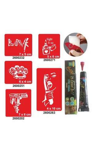 Hayat bir Savaş Desenleri Hint Kınası ile Geçici Dövme Yapma Seti