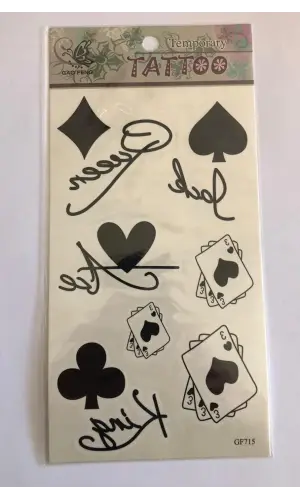 İskambil  Yapıştırma Sticker Dövme Geçici Dövme Temporary Tattoos