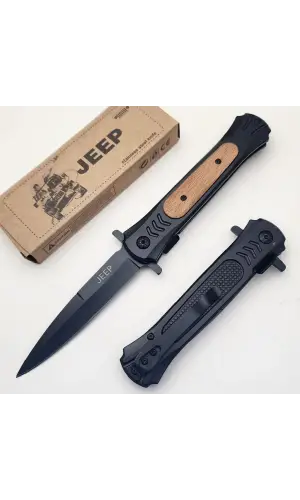 Jeep Ahşap Kabze Black Kamp Çakısı