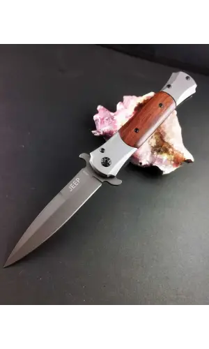 Jeep DA309 Ahşap Kabze Kamp Çakısı