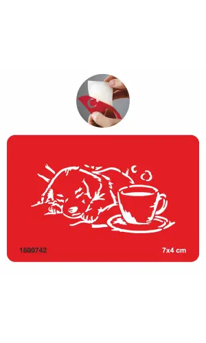 Kahve Ve Köpek Tattoo Geçici Dövme Şablonları Kına Kalıpları