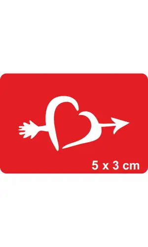 Kalp ve Ok  Tattoo Geçici Dövme Şablonları Kına Kalıpları