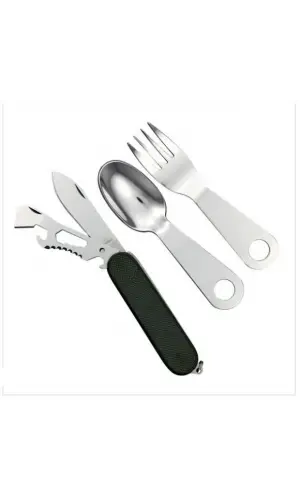 Kamp Çakısı Haki Çatal Kaşık Bıçak SW-399 14 CM