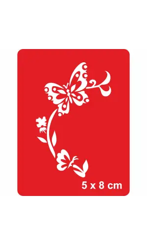 Kelebeğin Neşeli Hayatı Tattoo Geçici Dövme Şablonları Kına Kalıpları