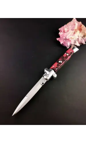 Kırmızı Kuru Kafa İtalyan Stiletto 23 Cm