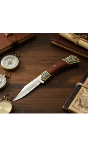 Knivox A1030-B Nakışlı İşlemeli Manuel Kamp Çakısı