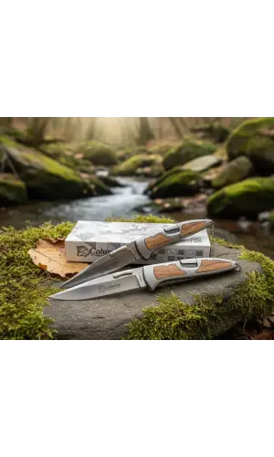 Knivox A3123-C Ahşap Kabze Manuel Kamp Çakısı