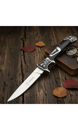 Knivox A3207-B Gravür İşlemeli Manuel Kamp Çakısı