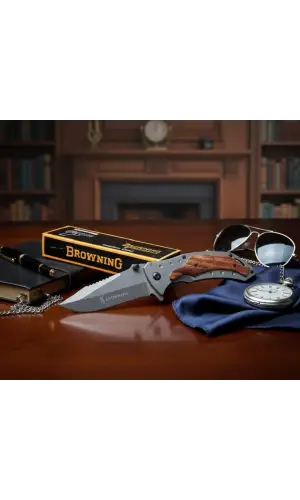Knivox B049 Ahşap Çelik Kabze Auto Kamp Çakısı